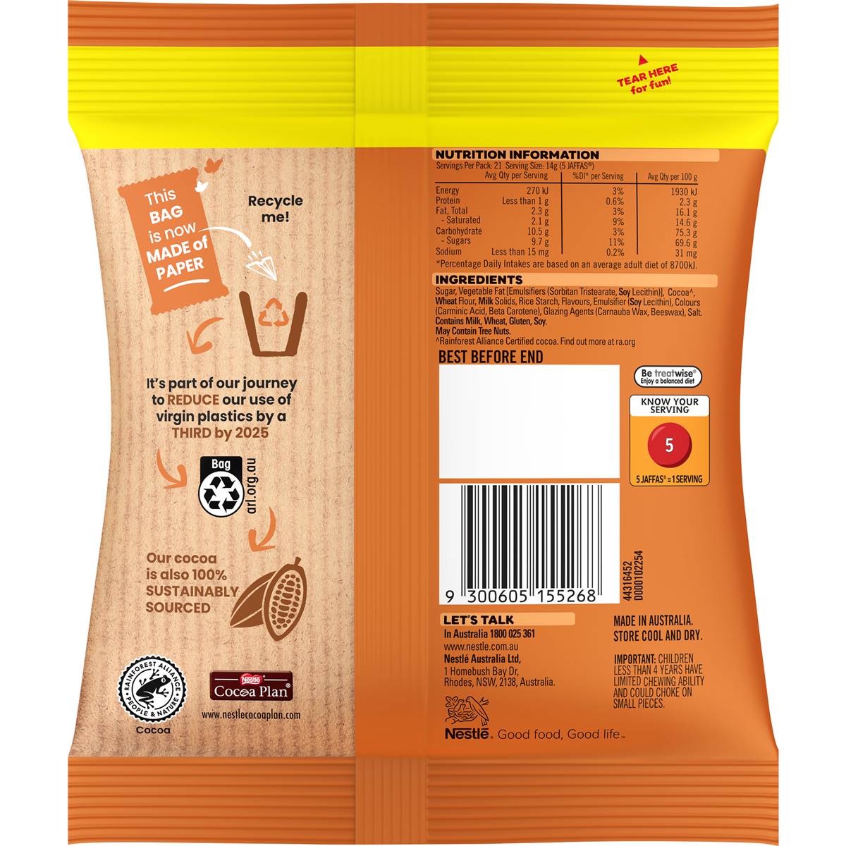 Allen's Jaffas Family Size 300g