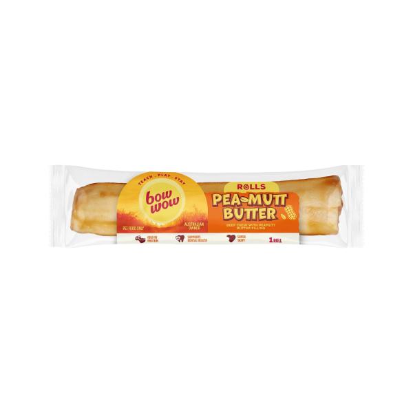 BOW WOW PEAMUTT BUTTER ROLL DOG TREAT 1PACK