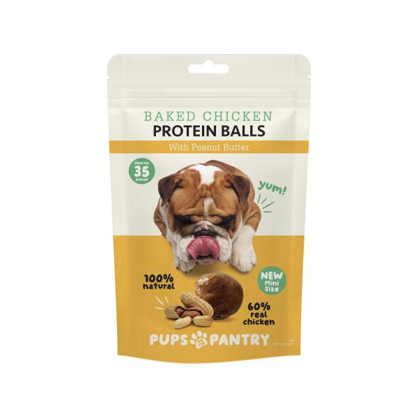 Baked Chicken Protein Balls With Pea-Mutt Butter Dog Treat