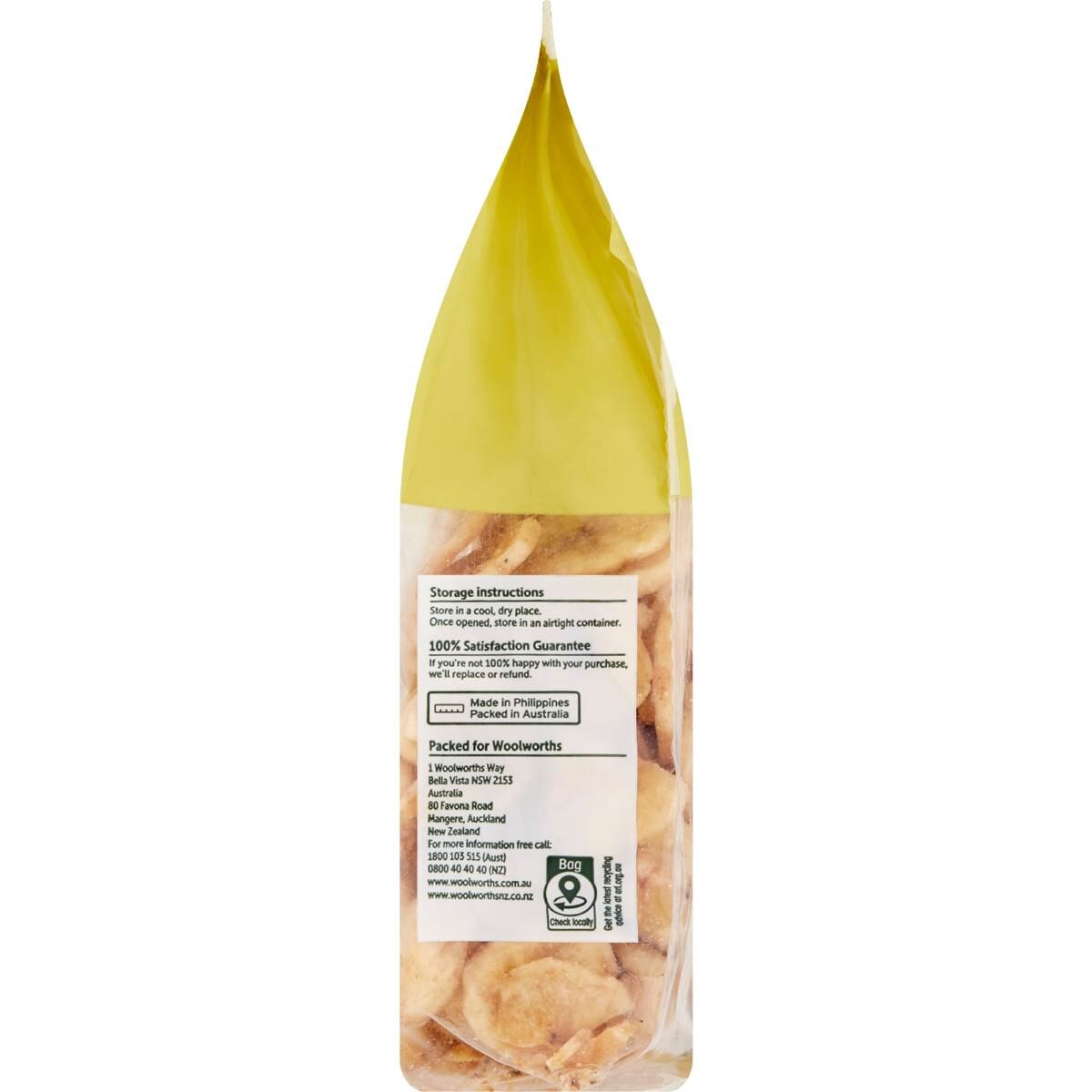 Woolworths Banana Chips Snack 400g