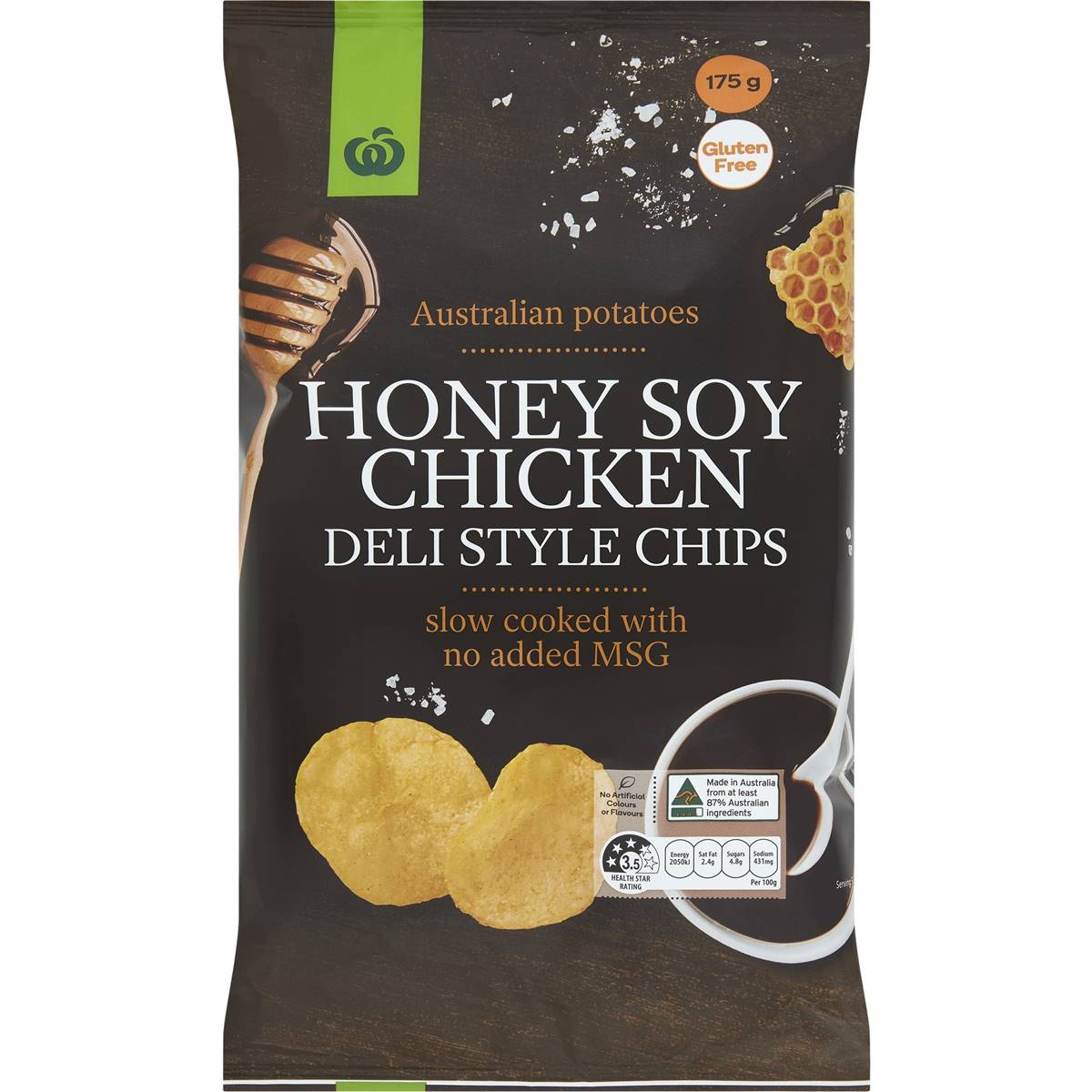 Woolworths Honey Soy Chicken Deli Style Chips 175g