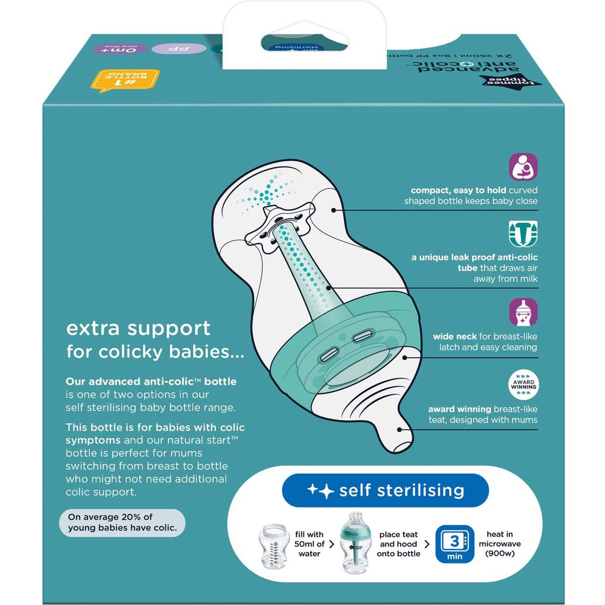 Tommee Tippee Advanced Anti Colic Bottles 0 Months + 2 Pack