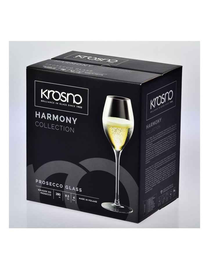 Harmony Prosecco Glass 300ml Set of 6 Gift Boxed in Clear