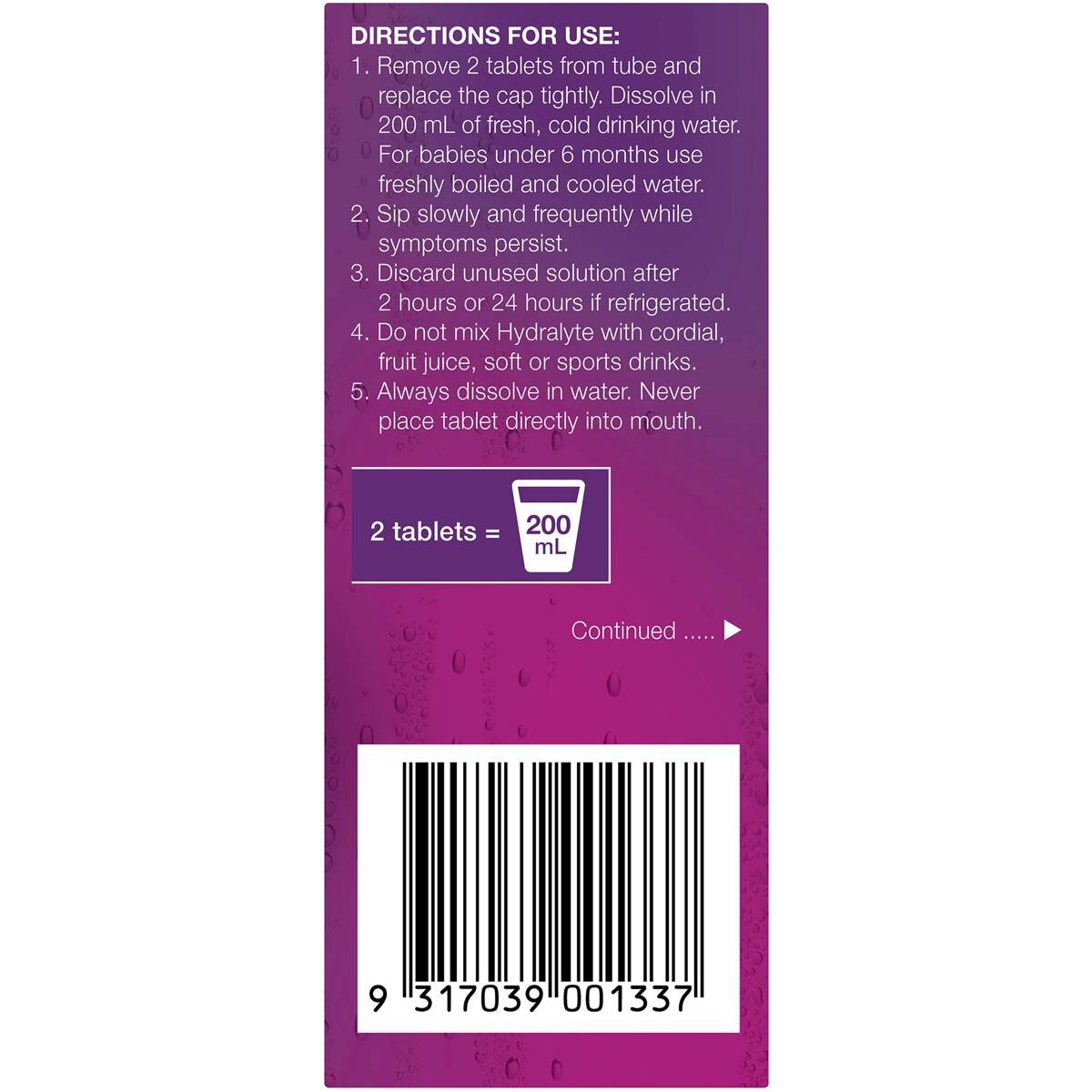 Hydralyte Effervescent Electrolyte Tablets Apple Blackcurrant 10 Pack