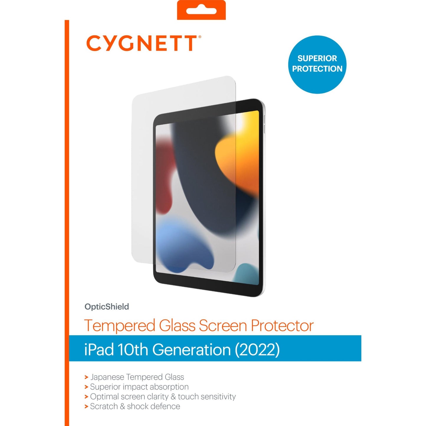 Cygnett OpticShield Glass Screen Protector for iPad A16/10.9" 10th Gen