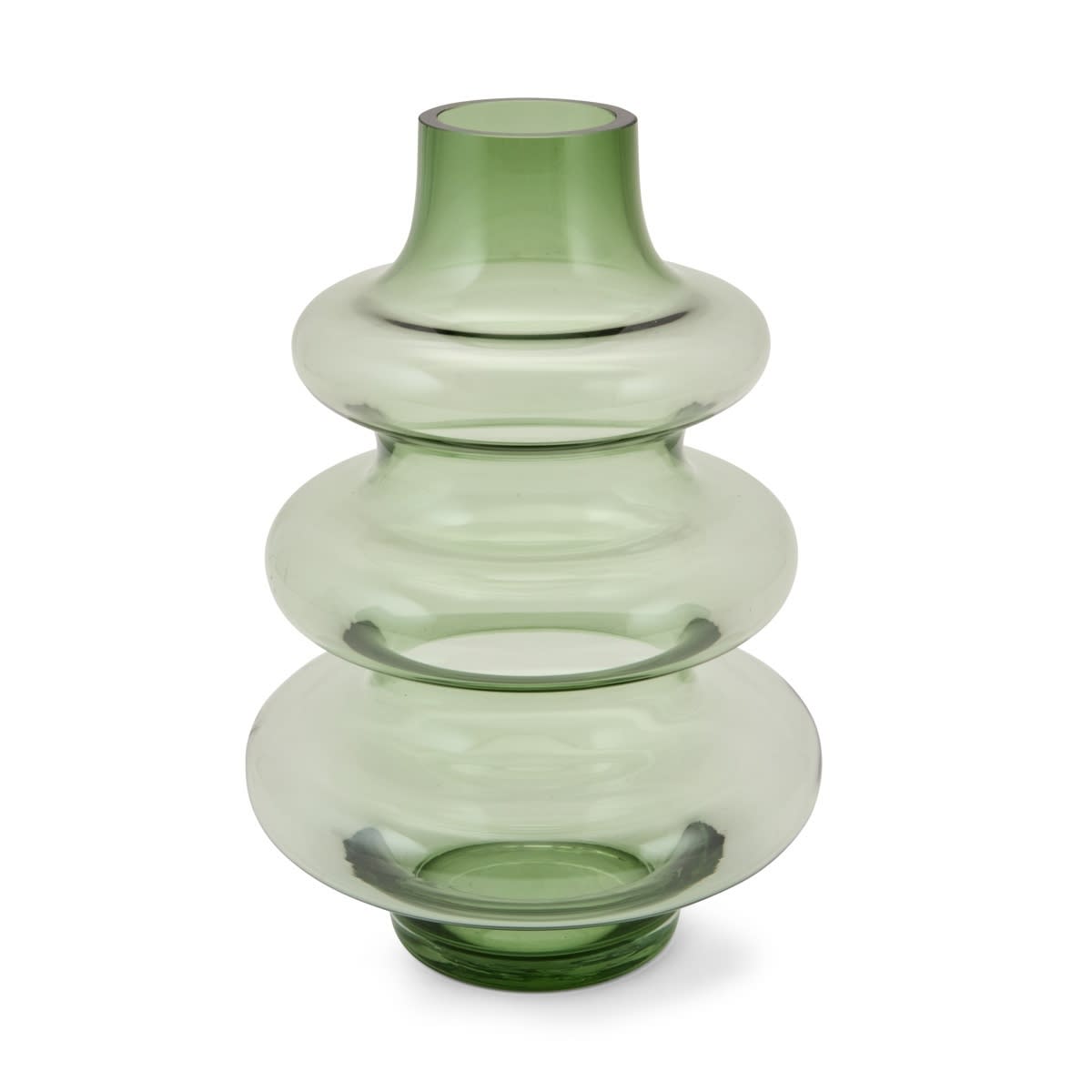 Green Glass Bubble Vase