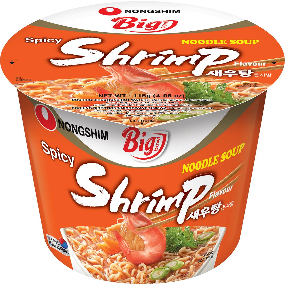 Nongshim Shrimp Big Bowl Noodle Soup 115g
