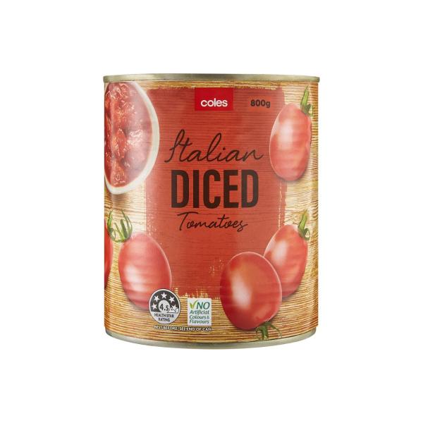 COLES ITALIAN DICED TOMATOES 800G