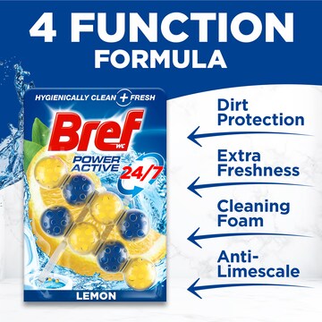 Bref Power Active Lemon Toilet Cleaner Block 50g x 2 pack