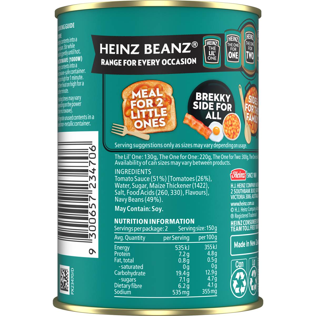 Heinz Beanz Canned Baked Beans In Tomato Sauce 300g