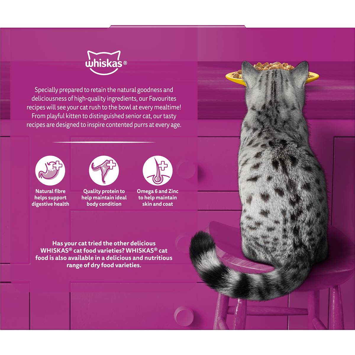 Whiskas Adult 1 + Years Wet Cat Food Chicken Favourites in Jelly 85g x 12 pack