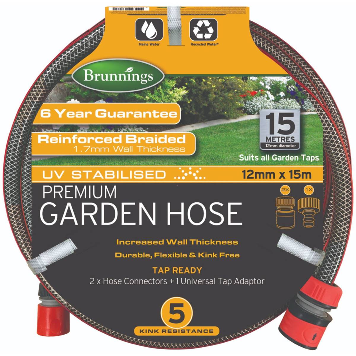 Brunnings Premium Garden Hose 15m
