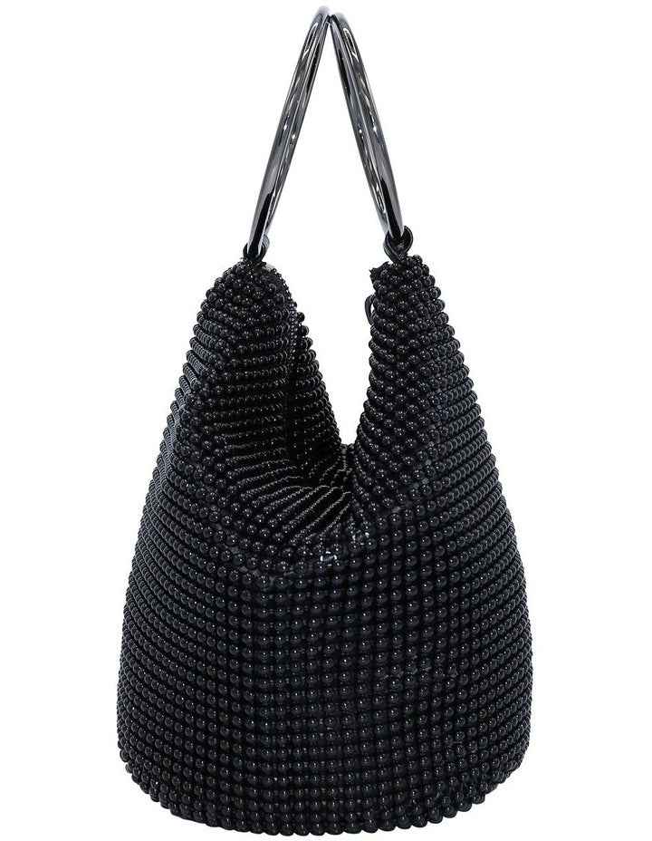 Bianca Ball Mesh Top Handle Bag in Black