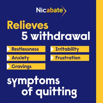 Nicabate Quit Smoking Chewing Gum Regular Strength 2mg Nicotine 200 pack