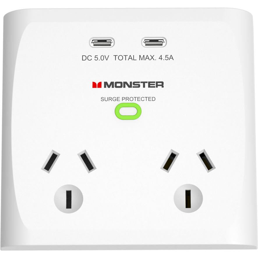 Monster 2 Socket Surge Protector