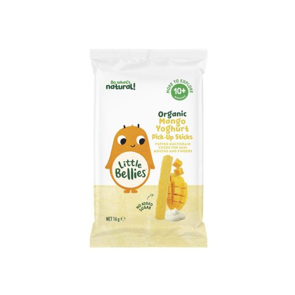 LITTLE BELLIES ORGANIC MANGO YOGHURT PICK-UP STICKS 10+ MONTHS 16G