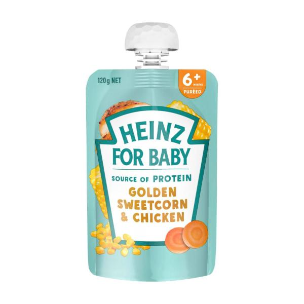 HEINZ GOLDEN SWEETCORN & CHICKEN 6+ MONTH POUCH 120G