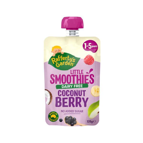 RAFFERTY'S GARDEN COCONUT BERRY LITTLE SMOOTHIE POUCH 1-3 YEARS 120G