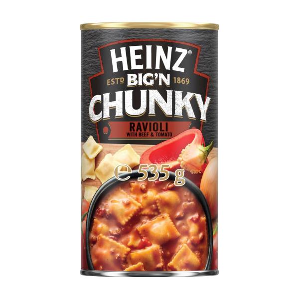 HEINZ BIG'N CHUNKY SOUP RAVIOLI WITH BEEF & TOMATO:.:535GRAM