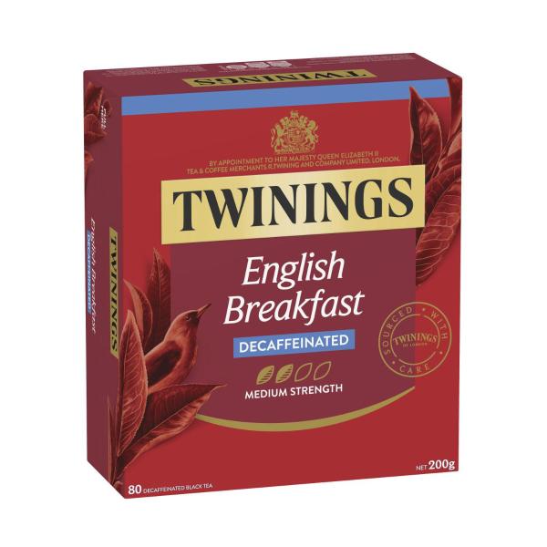 TWININGS ENGLISH BREAKFAST DECAF TEA BAGS 80PACK