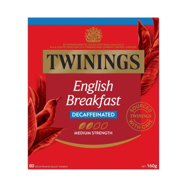 TWININGS ENGLISH BREAKFAST DECAF TEA BAGS 80PACK