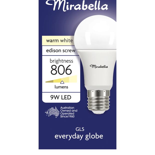 Mirabella GLS LED 9W B22 Bayonet Light Bulb - Pearl Warm White