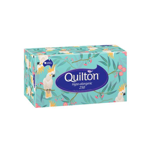 QUILTON 2-PLY HYPO ALLERGENIC FACIAL TISSUES 250 PACK