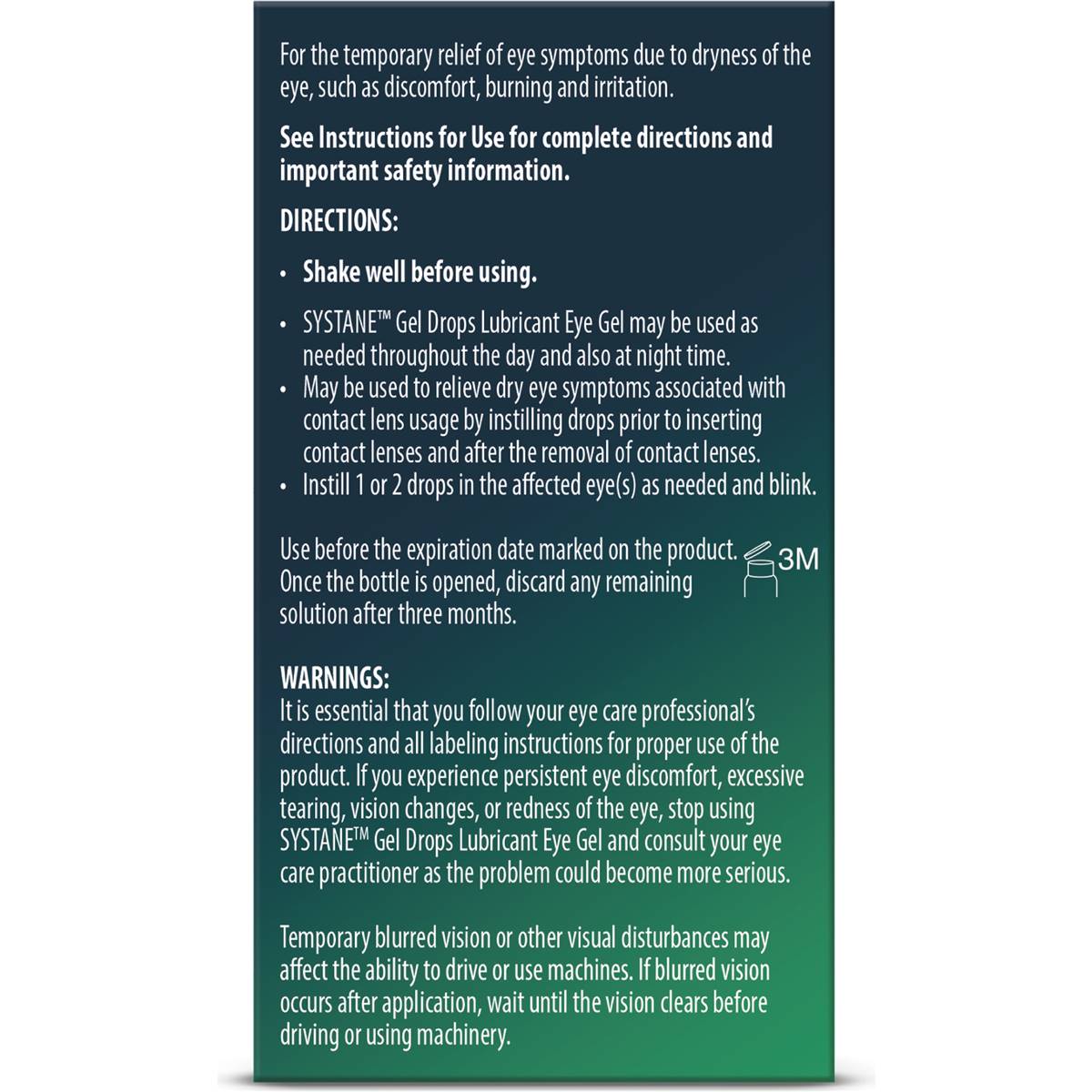 Systane Lubricant Eye Gel Gel Drops 10ml