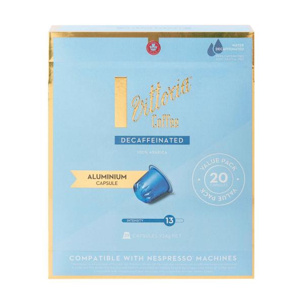 VITTORIA DECAFFEINATED NESPRESSO COMPATIBLE ALUMINIUM COFFEE CAPSULES 20 PACK