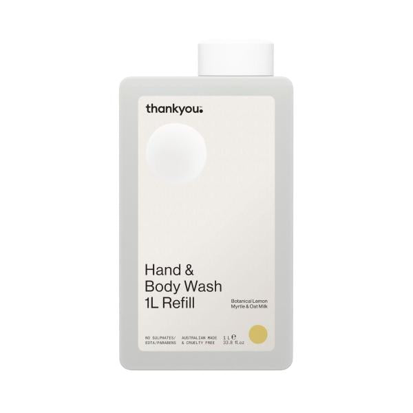 THANKYOU HAND & BODY WASH BOTANICAL LEMON MYRTLE & OAT MILK REFILL 1 LITRE