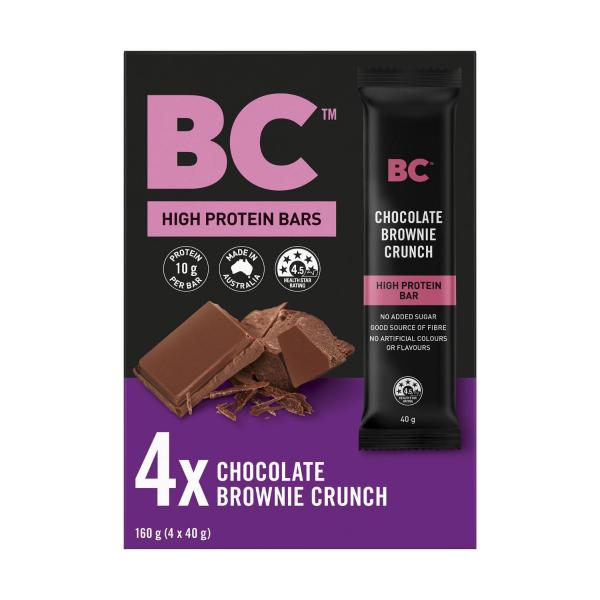 BC HIGH PROTEIN BARS CHOCOLATE BROWNIE CRUNCH 4X40G 160G