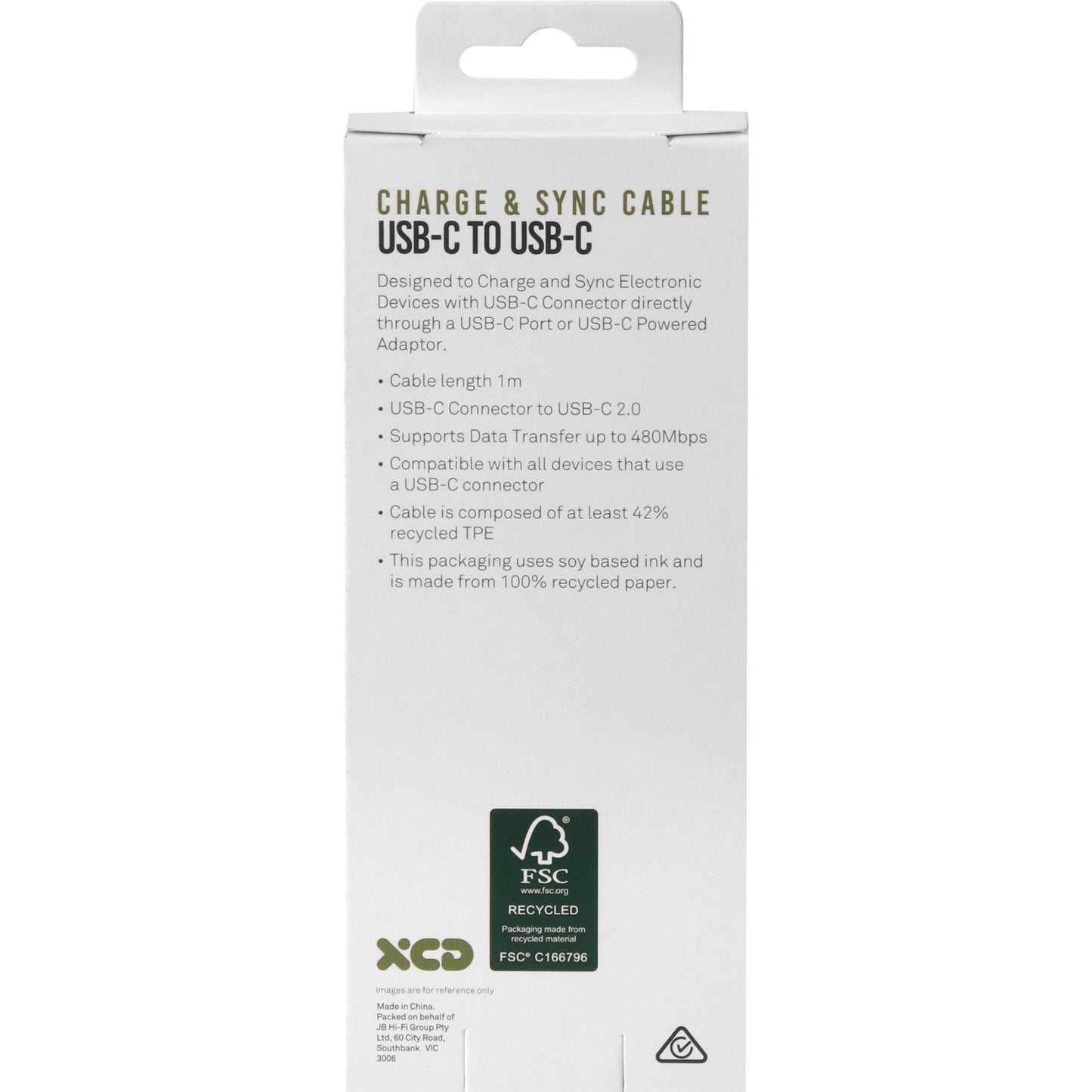 XCD USB-C to USB-C Cable 1m