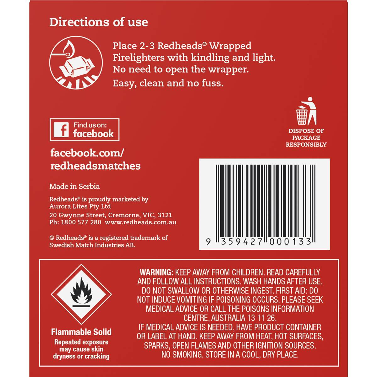 Redheads Classic Wrapped Firelighters 20 Pack