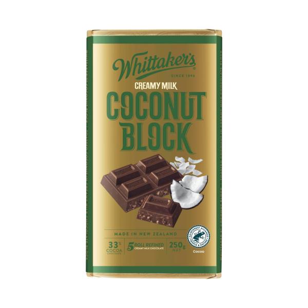 WHITTAKER'S BLOCK CHOCOLATE COCONUT MILK 250G