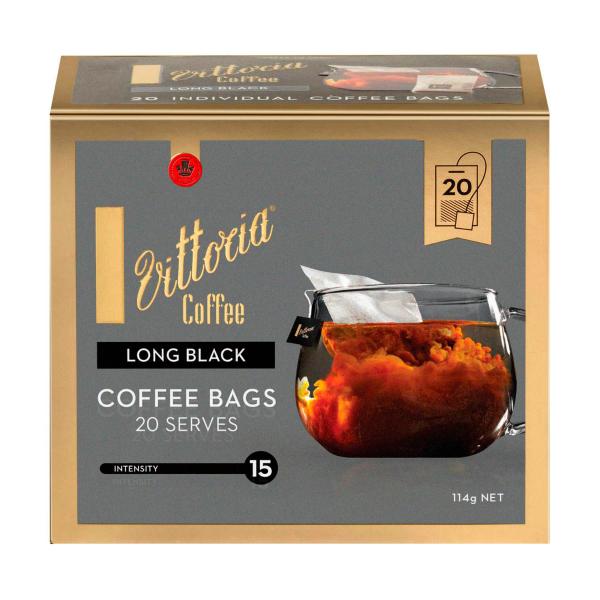 VITTORIA LONG BLACK BLEND COFFEE BAG 20 PACK