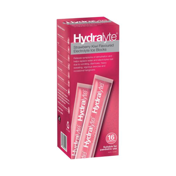 HYDRALYTE ICE BLOCK STRAWBERRY KIWI FRUIT 16PK