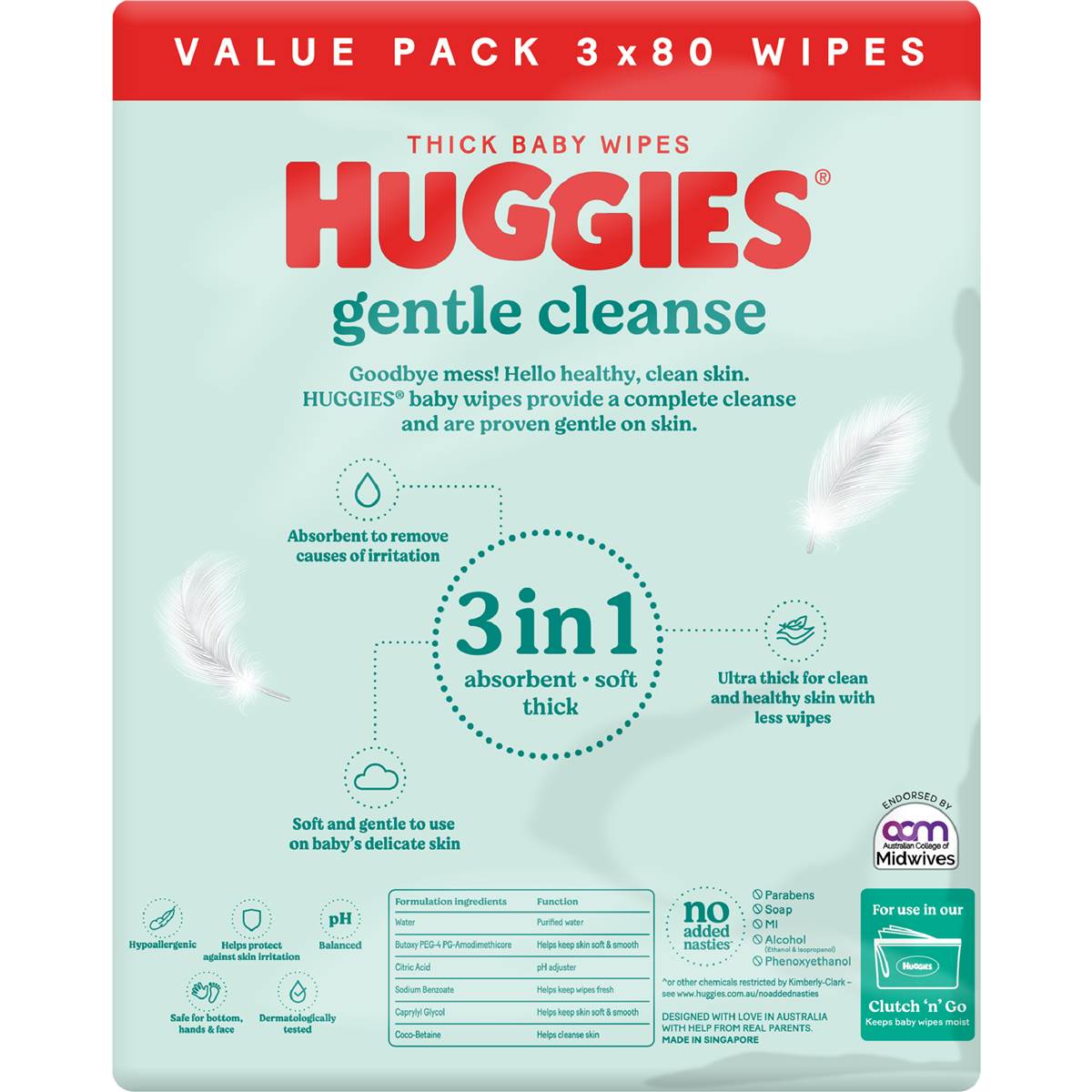 Huggies Thick Baby Wipes Fragrance Free 240 Pack