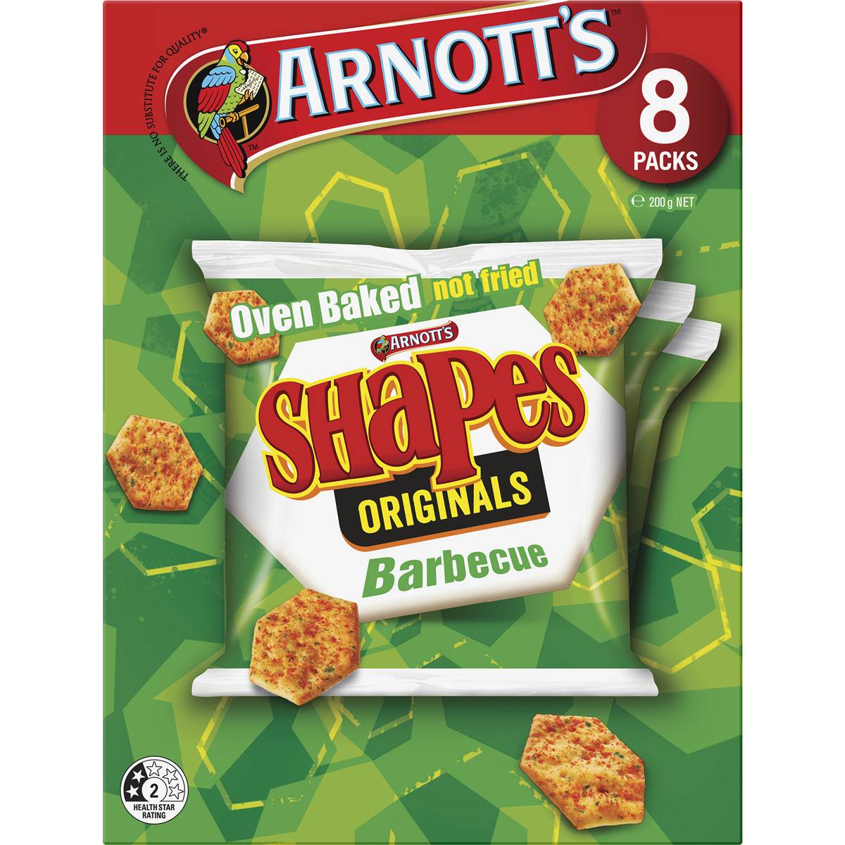 Arnotts Shapes Multipack Cracker Biscuits Barbecue 8 pack
