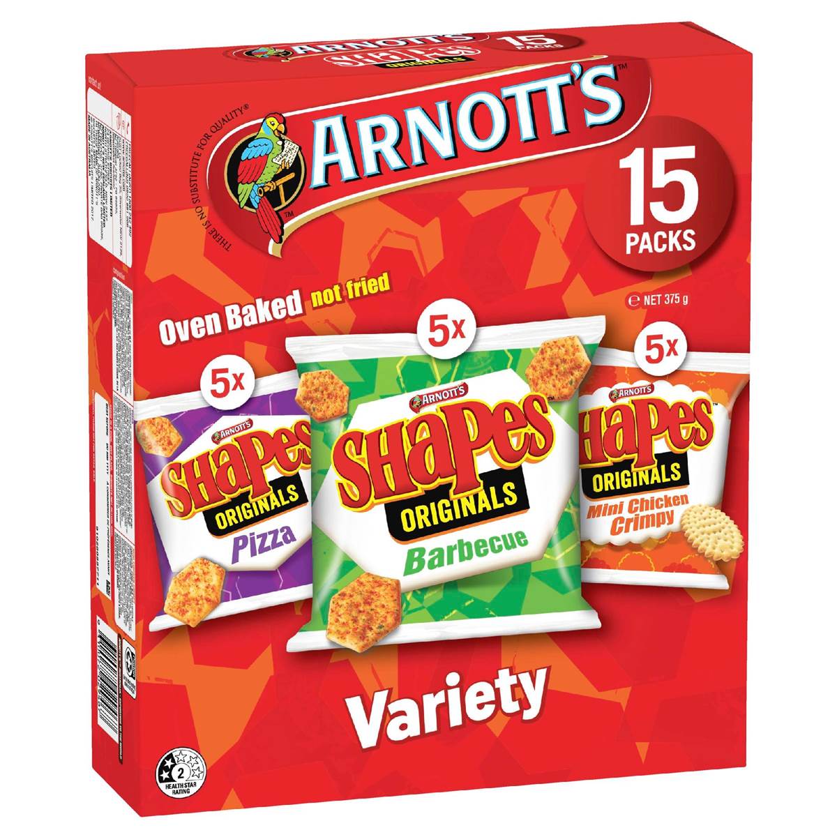 Arnott's Shapes Multipack Cracker Biscuits Variety 15 pack