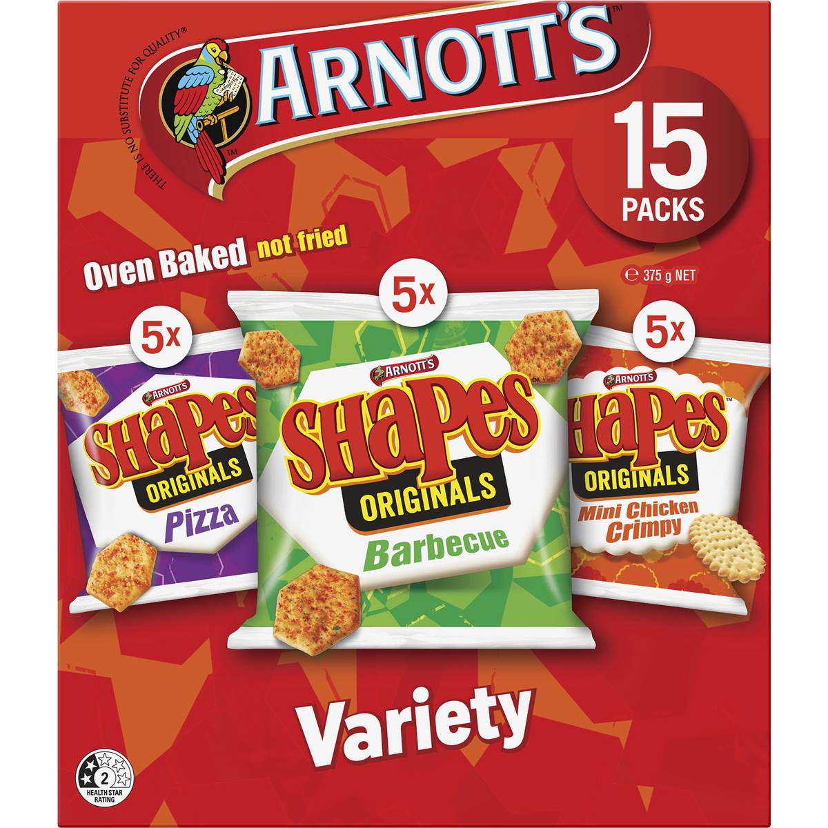 Arnott's Shapes Multipack Cracker Biscuits Variety 15 pack