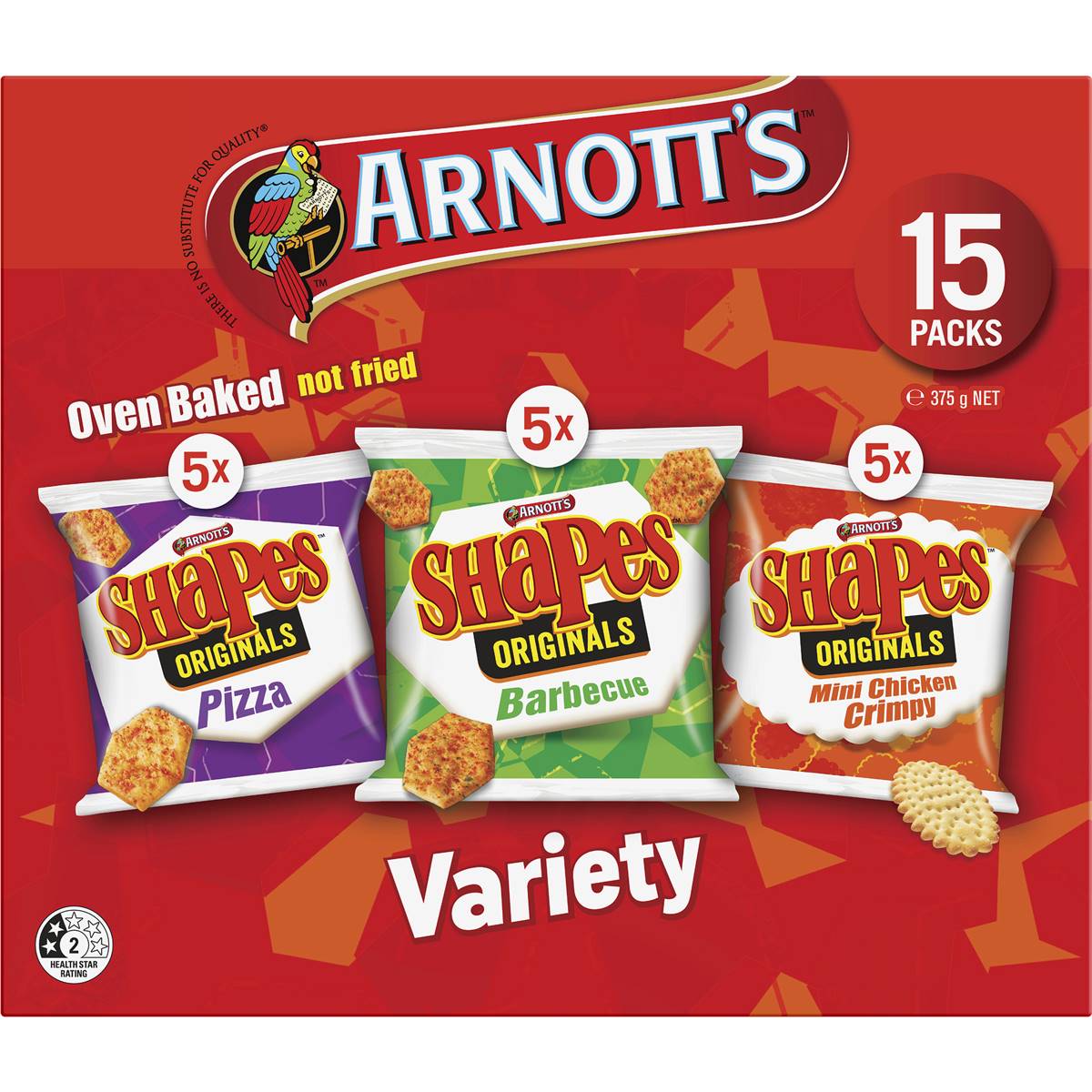 Arnott's Shapes Multipack Cracker Biscuits Variety 15 pack