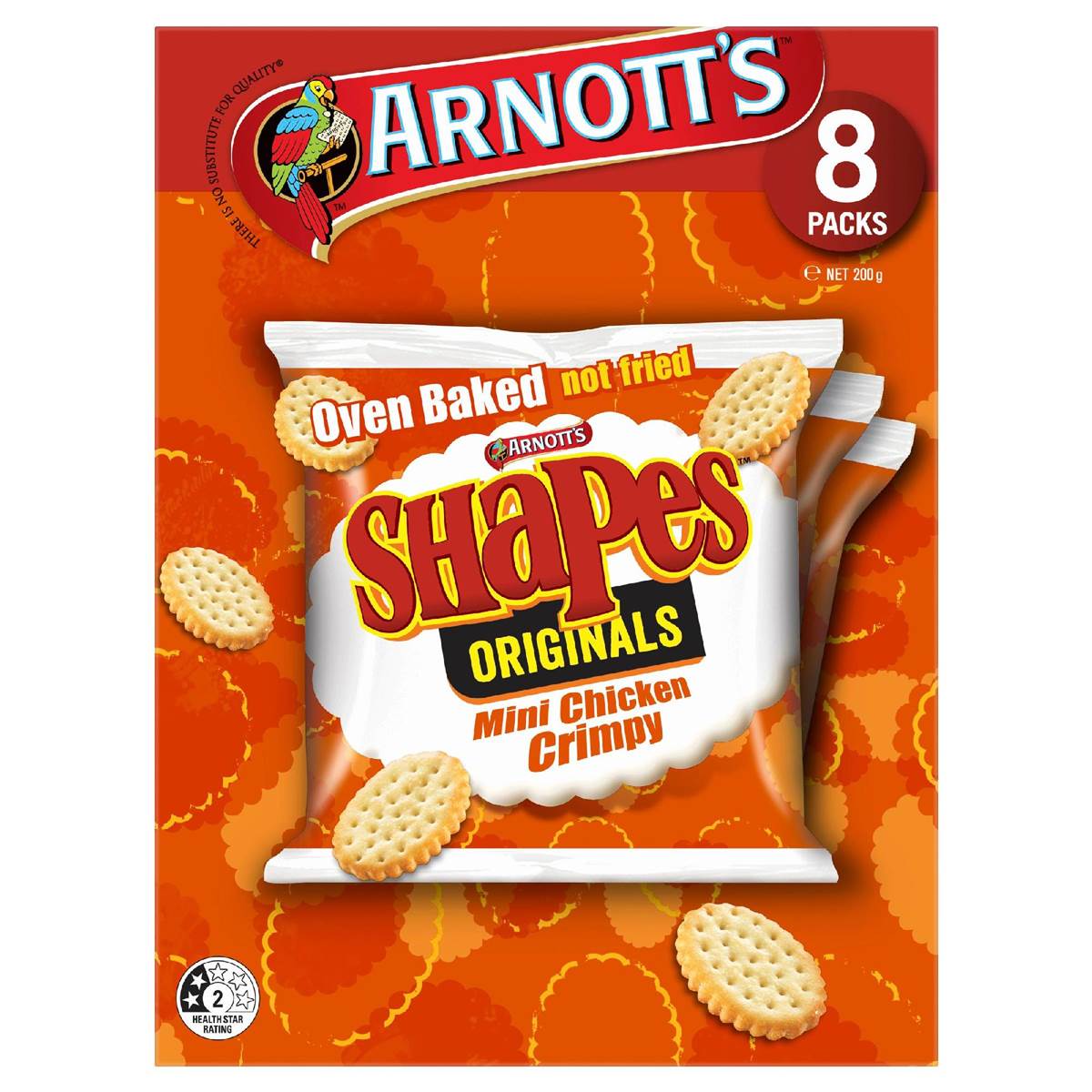 Arnotts Shapes Multipack Cracker Biscuits Mini Chicken Crimpy 8 pack