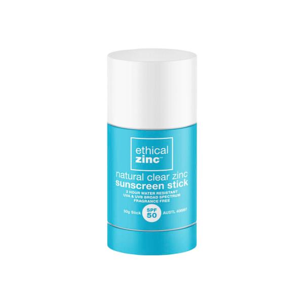 ETHICAL ZINC NATURAL CLEAR ZINC SUNSCREEN STICK SPF50+ 50GRAM