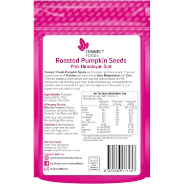 Connect Foods Pumpkin Seeds Pink Himalayan Salt 125g
