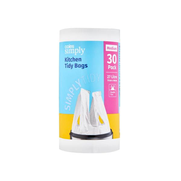 COLES SIMPLY KITCHEN TIDY BAGS MEDIUM 30 PACK