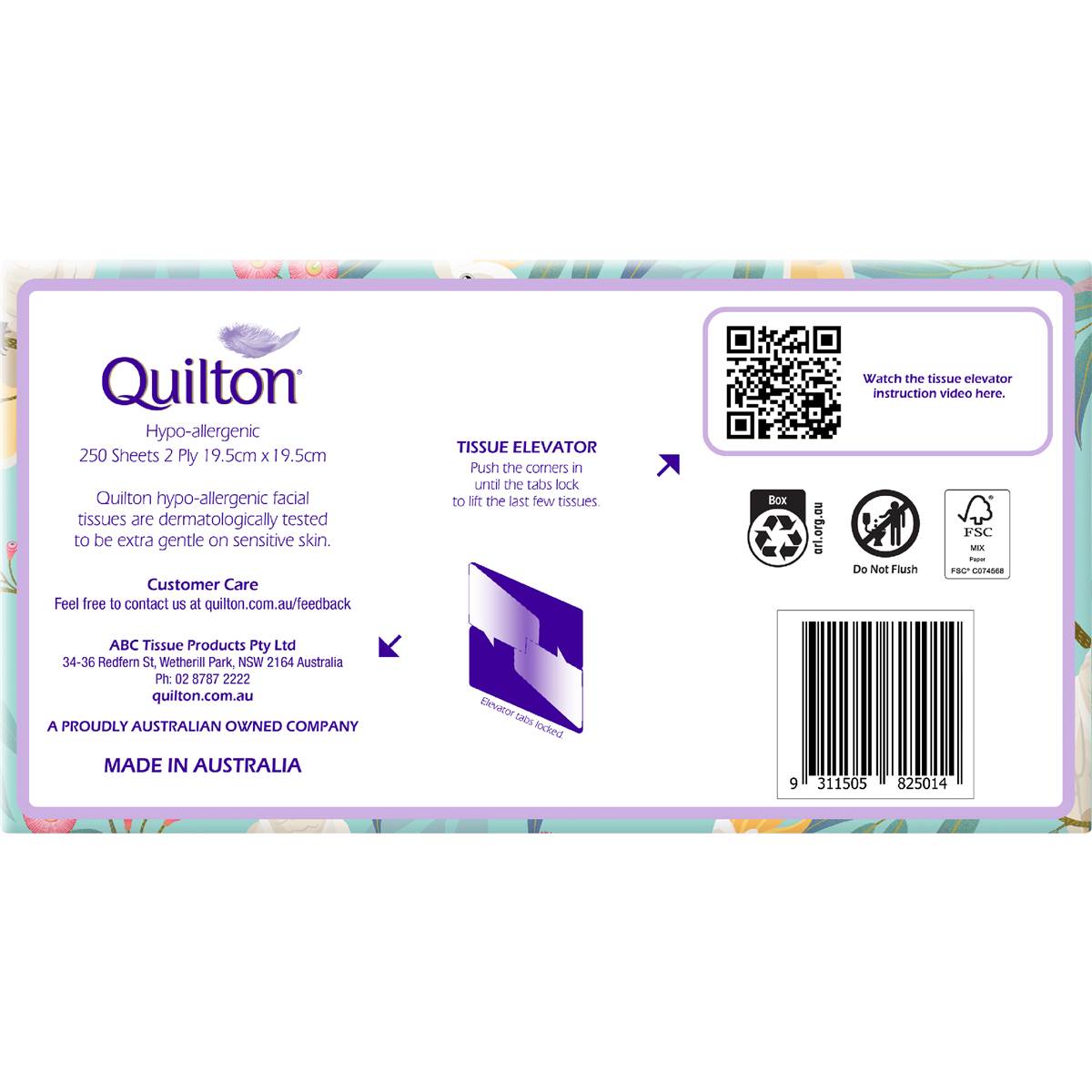 Quilton 2ply Tissue Hypo-Allergenic 250 Pack