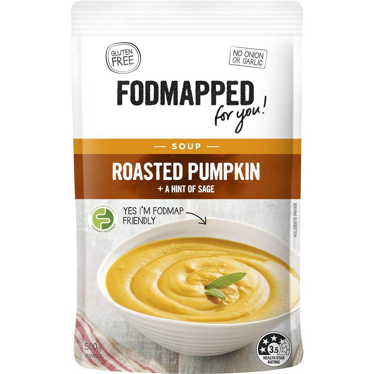 Fodmapped For You Roasted Pumpkin & Sage Soup 500G