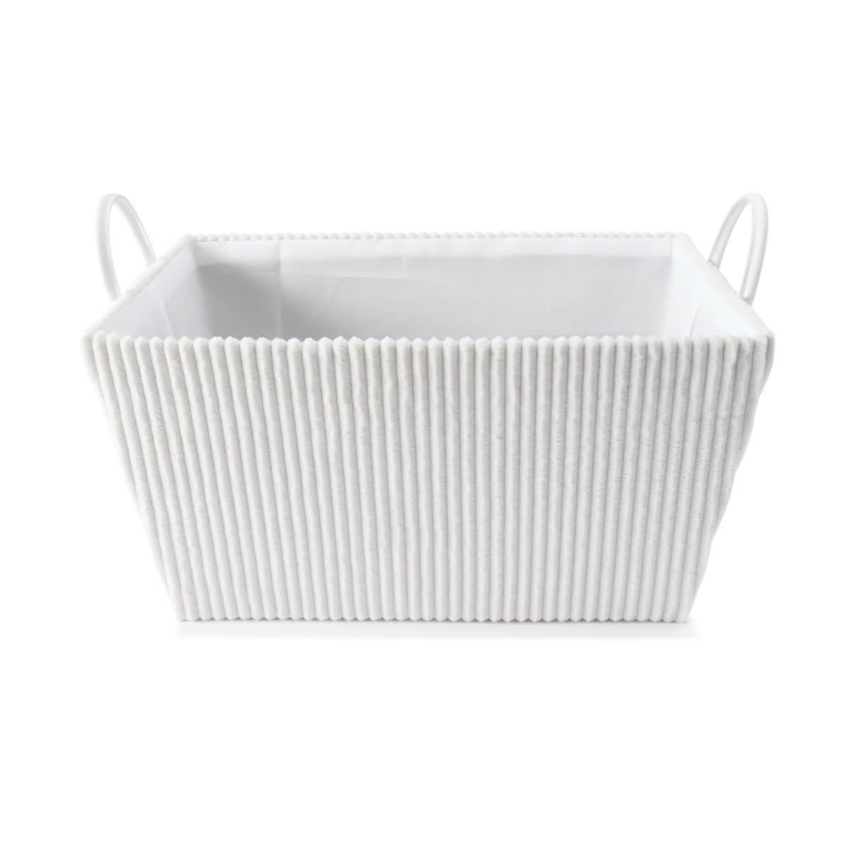 Tapered Ribbed Basket - White