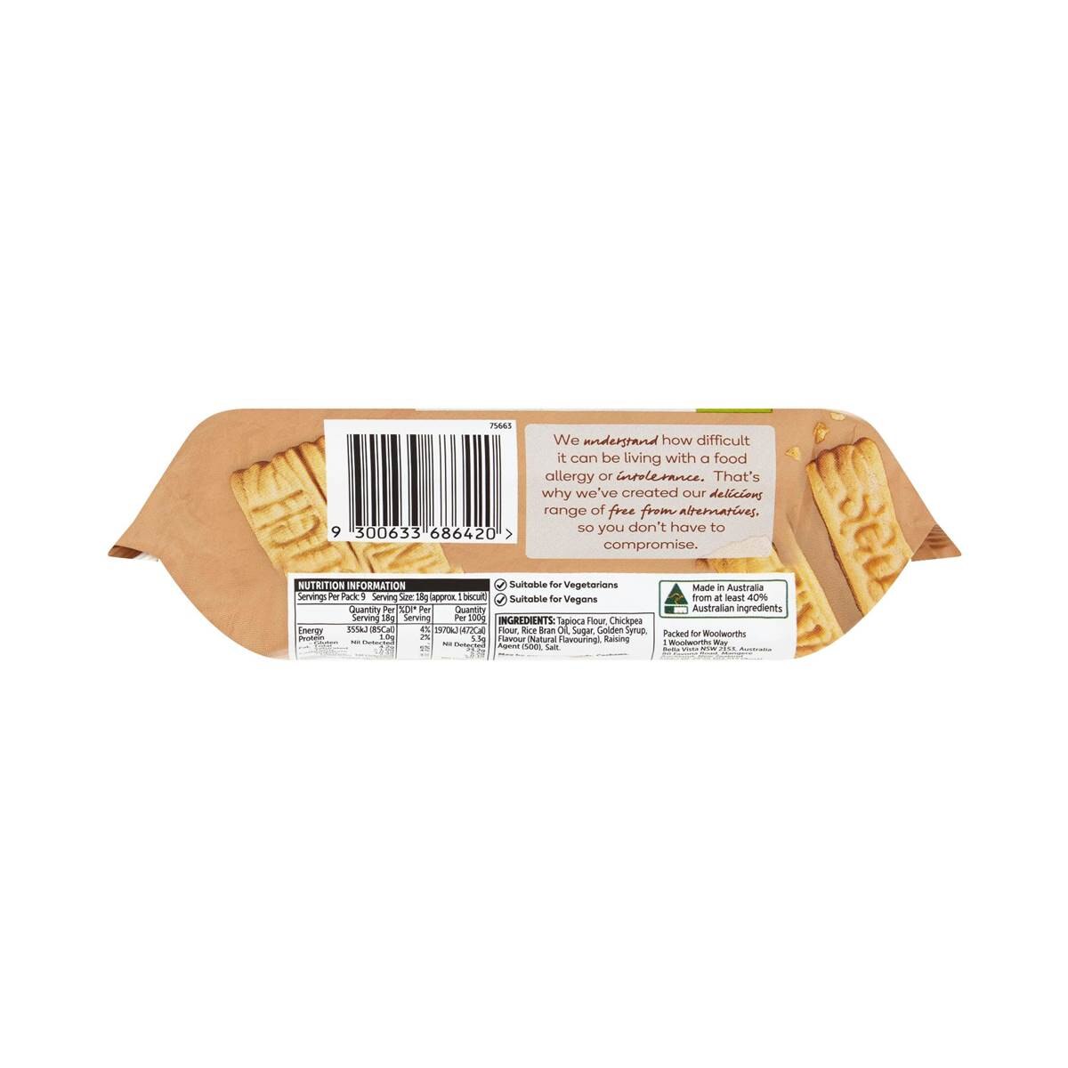 Woolworths Free From Gluten Scotch Finger Biscuits 160G