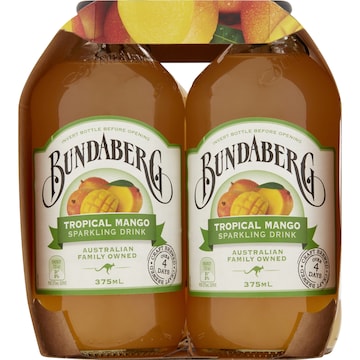 Bundaberg Tropical Mango Sparkling Drink 375mL x 4 pack